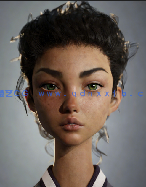 Blender超逼真半身女孩角色肖像完整实例制作视频教程(图3)