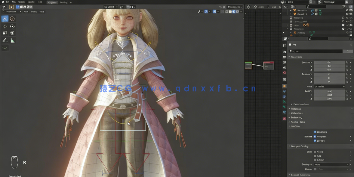 Blender制作MMORPG女性游戏角色实例训练视频教程(图5)