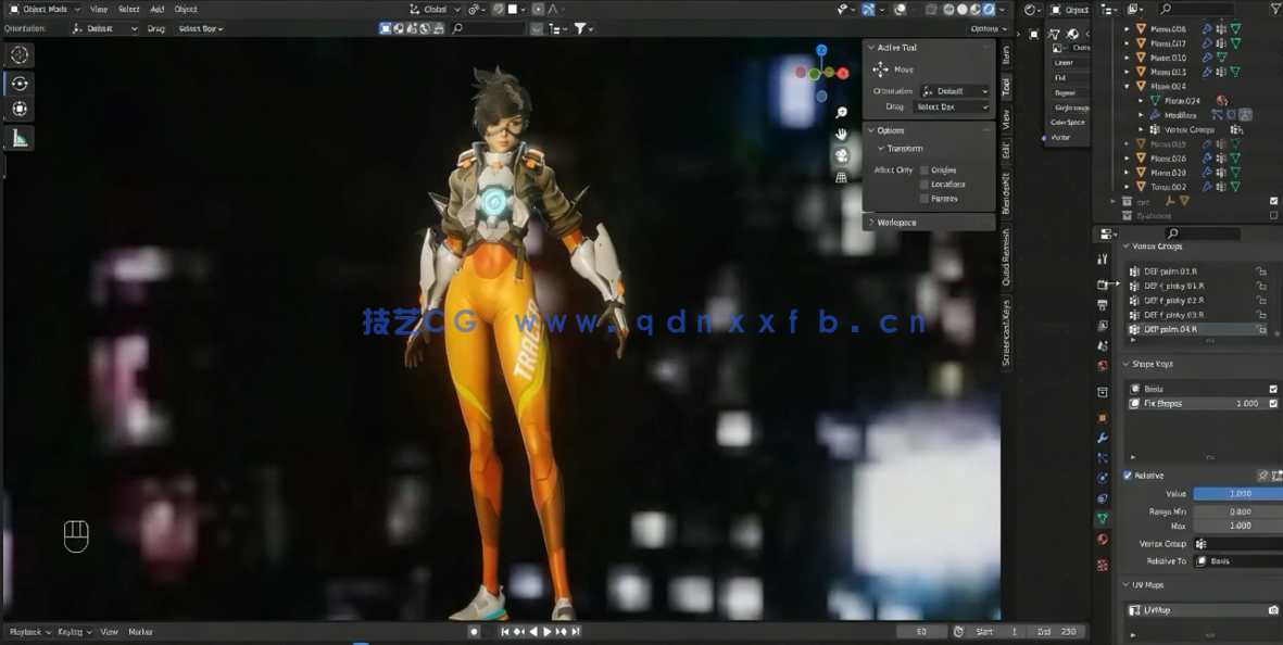 Blender守望先锋游戏角色猎空完整实例制作视频课程 (图2)