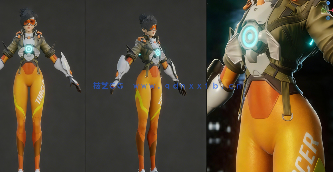 Blender守望先锋游戏角色猎空完整实例制作视频课程 (图5)