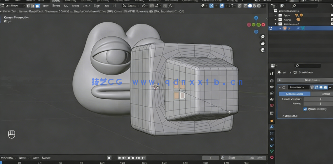 Blender 4粘土风格青蛙完整实例制作视频教程(图2)