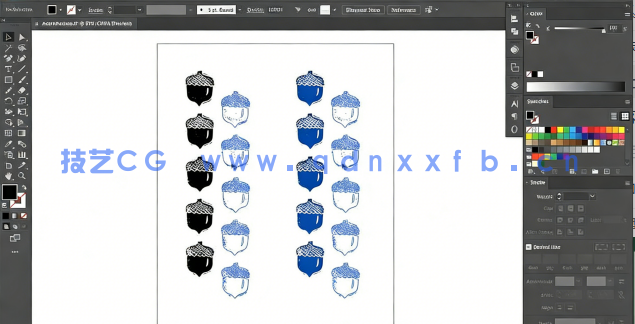 AI手工图案刻章矢量印制实例视频教程(图5) AI手工图案刻章矢量印制实例视频教程(图5)