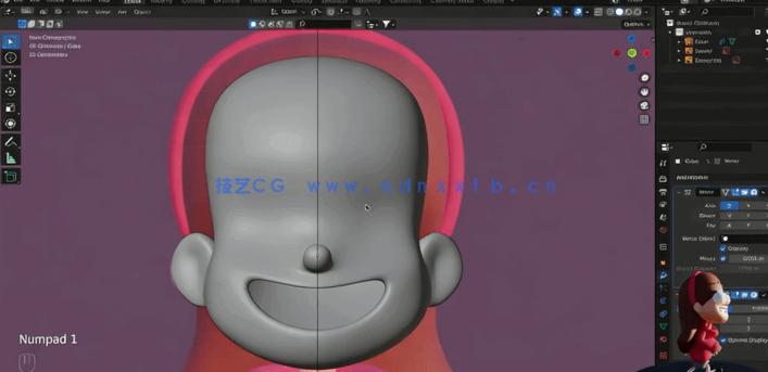  Blender《怪诞小镇》动画女孩梅宝建模制作视频教程(图4)
