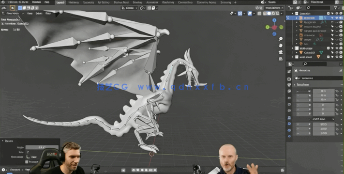 Blender巨龙模型雕刻完整制作流程视频教程(图5) Blender巨龙模型雕刻完整制作流程视频教程(图5)