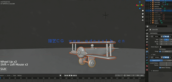 Blender玩具飞机建模动画实例制作视频教程 (图3) Blender玩具飞机建模动画实例制作视频教程 (图3)