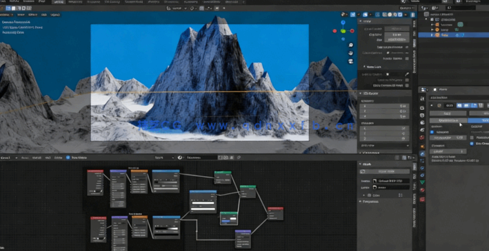  Blender山水云草自然环境实例制作视频教程 (图5)