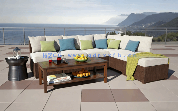 户外露台沙发椅子3D模型Archmodels Vol.256(图3)