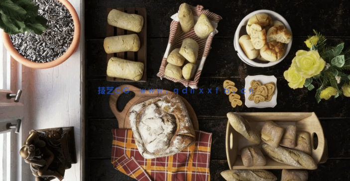 面包甜点坚果食物3D模型 Evermotion – Archmodels Vol.224(图1)