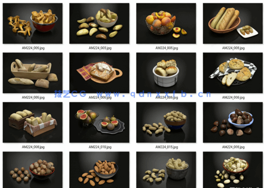 面包甜点坚果食物3D模型 Evermotion – Archmodels Vol.224(图4)