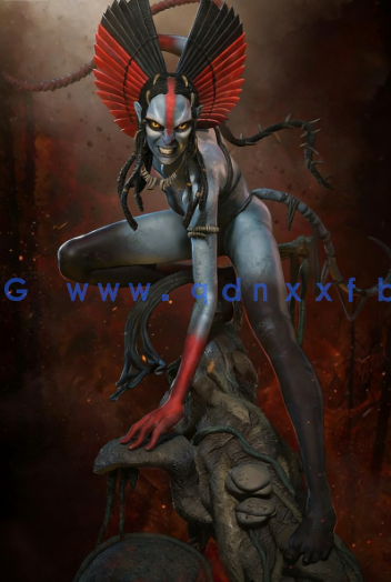 [3D打印人物] 瓦琅Varang《阿凡达:火与烬》影视角色雕刻手办3D打印模型(图1)