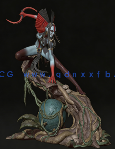 [3D打印人物] 瓦琅Varang《阿凡达:火与烬》影视角色雕刻手办3D打印模型(图3)