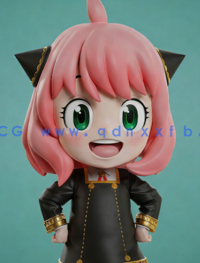 [3D打印人物] 阿尼亚福杰Anya ChibiQ版《间谍过家家》动漫角色雕刻手办3D(图1)