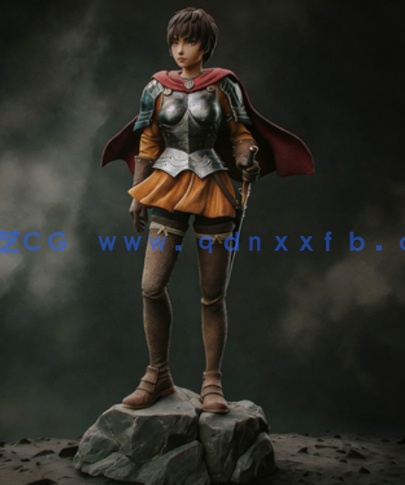 [3D打印人物] 卡思嘉Casca《剑风传奇》动漫角色雕刻手办3D打印模型(图2)