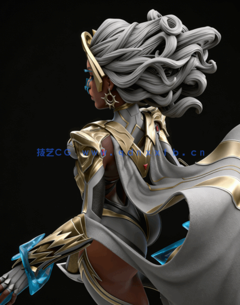 [3D打印人物] 暴风女经典造型Storm《X战警》漫威角色雕刻手办3D打印模型(图3)