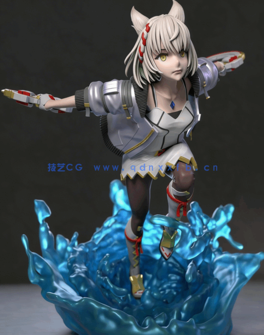 [3D打印人物] 弥央Mio《异度神剑3》游戏角色雕刻手办3D打印模型(图2)