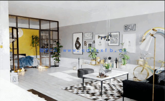 [室内设计] 10组斯堪的纳维亚风格室内装饰设计场景3D模型合集(图2)