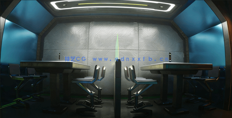 [室内设计] 赛博朋克科幻室内环境场景设计3D模型合集(图1)