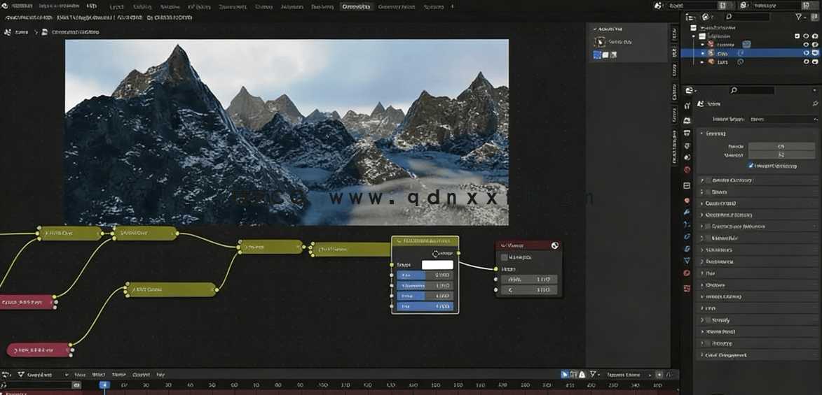 Blender逼真山脉山峰场景实例制作视频教程 (图5)