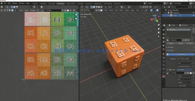 Blender中UV映射游戏贴图视频教程 (图4) Blender中UV映射游戏贴图视频教程 (图4)