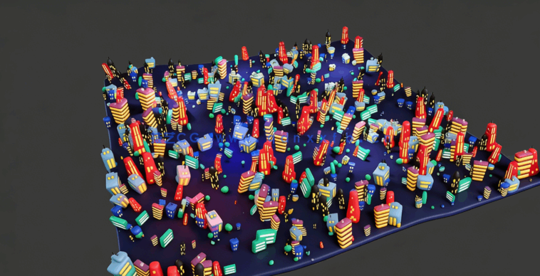 Blender初学者创建3D卡通城市视频教程 (图2) Blender初学者创建3D卡通城市视频教程 (图2)