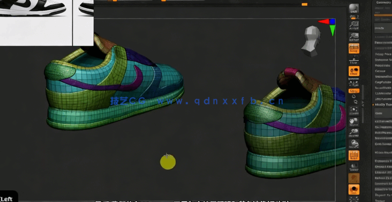 ZBrush+Maya+PT+Marmoset复古耐克运动鞋制作流程(图4)