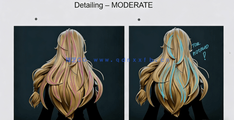 ZBrush人物角色头发发型雕刻实例训练视频教程(图3)