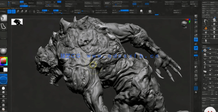 ZBrush游戏生物概念艺术设计雕刻训练视频教程(图4)
