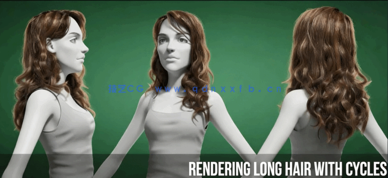 Blender逼真女性头发造型实例制作视频教程(图2)