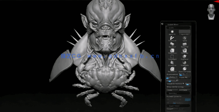 Zbrush角色硬表面雕刻建模完整流程视频教程(图3)