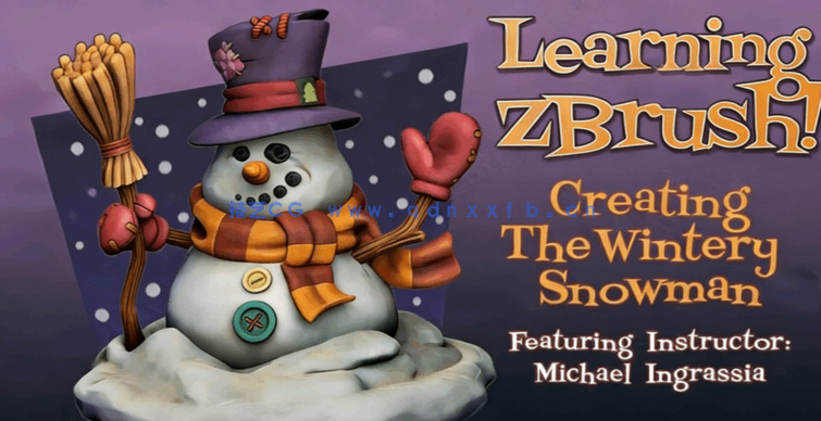 Zbrush冬日雪人雕刻建模实例制作视频教程(图2)