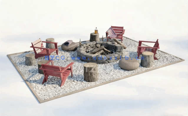 庭院桌子椅子架子3D模型 Evermotion – Archmodels Vol.220(图4)