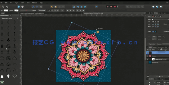 Affinity Designer初学者创建曼陀罗对称平面矢量图形视频教程(图5) Affinity Designer初学者创建曼陀罗对称平面矢量图形视频教程(图5)