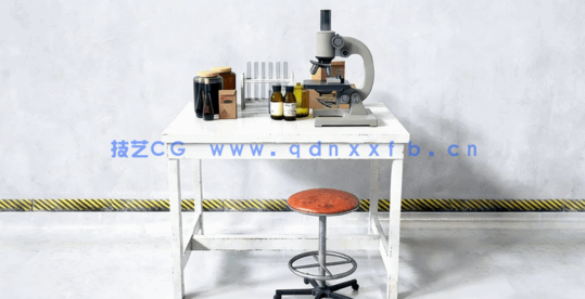 办公桌生物化学物理试验台3D模型Archmodels Vol.228(图3)