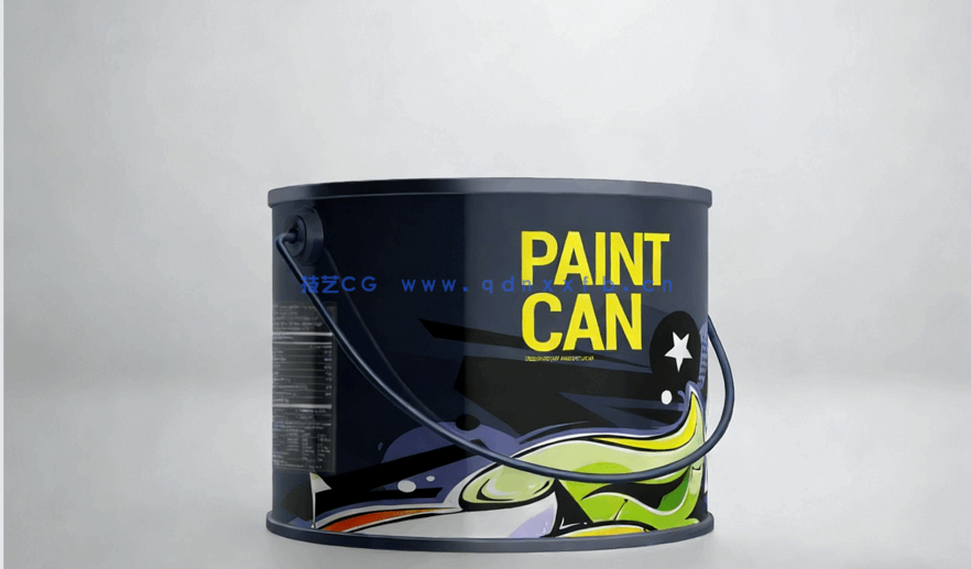 小尺寸带提手油漆罐PSD模板合集(图3)