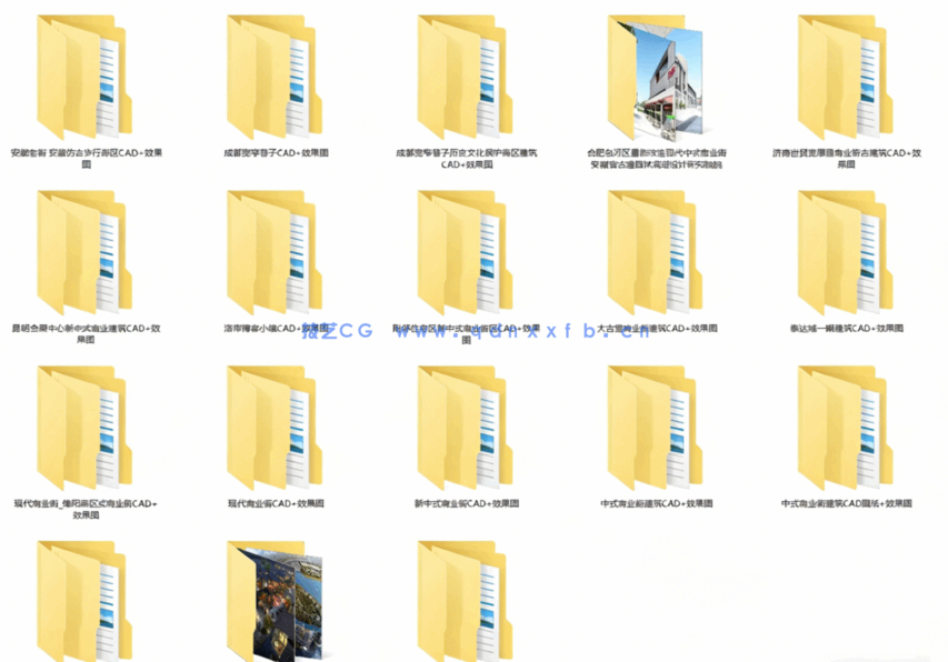 18套商业街CAD步行街CAD商业综合体CAD商业街景观CAD商业街建筑CAD商业街效果图(图2)