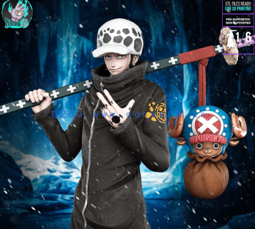 [3D打印人物] 特拉法尔加·罗Trafalgar Law与乔巴Chopper《海贼王》动漫角(图2)