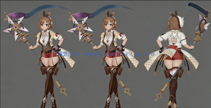 [3D打印人物] 莱莎Ryza《莱莎的炼金工房》游戏角色雕刻手办3D打印模型(图3)