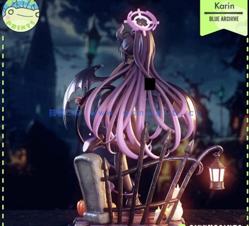 [3D打印人物] 角楯花凛Kakudate Karin《蓝色档案》游戏角色雕刻手办3D打印(图3)