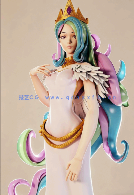 [3D打印人物] 宇宙公主Princess Celestia《小马宝莉》动漫角色雕刻手办3D打(图1)