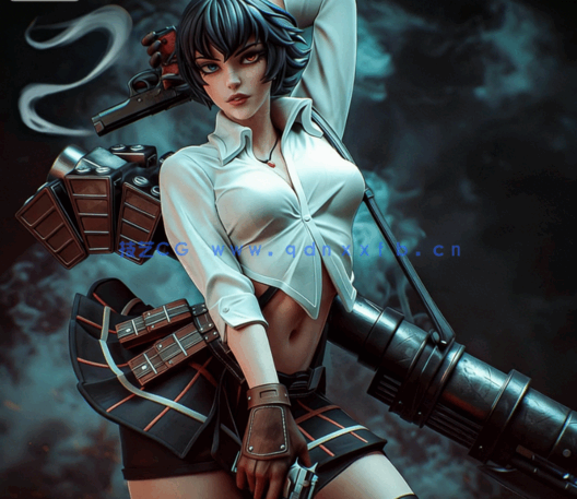 [3D打印人物] 蕾蒂Lady《鬼泣》游戏角色雕刻手办3D打印模型(图1)