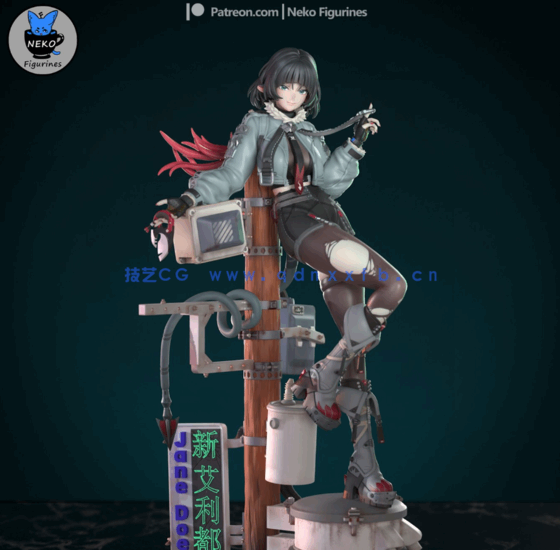 [3D打印人物] 星见雅《绝区零》游戏角色雕刻手办3D打印模型(图2)