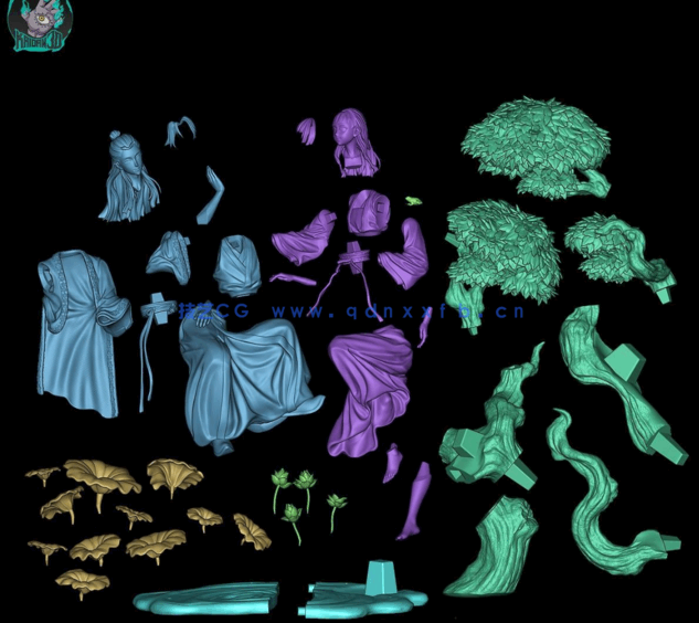 [3D打印人物] 猫猫与壬氏《药师少女的呢喃》动漫角色雕刻手办3D打印模型(图6)