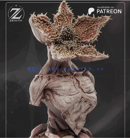 [3D打印人物] 魔王半身像Demogorgon《怪奇物语》影视角色雕刻手办3D(图1)