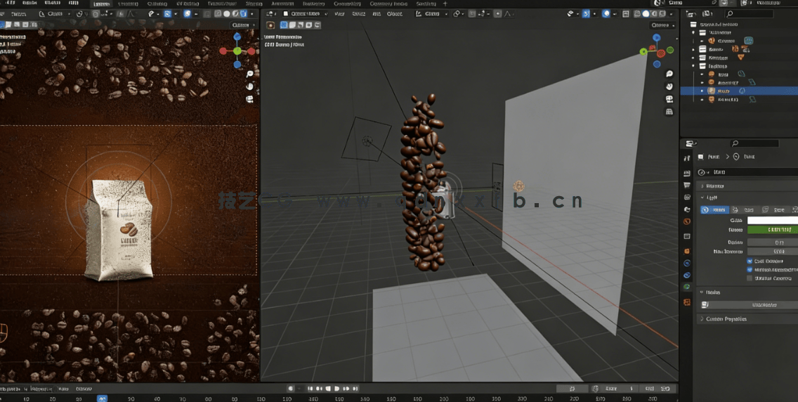 Blender咖啡广告完整实例制作流程视频教程(图3)