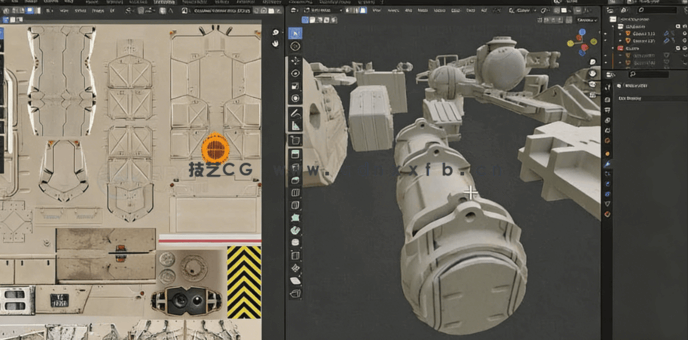 Blender硬表面机甲机器人套装完整制作流程视频教程(图2)