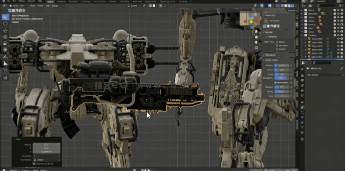 Blender硬表面机甲机器人套装完整制作流程视频教程(图4)