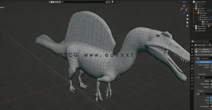  Blender逼真棘龙模型完整制作流程视频教程(图5)