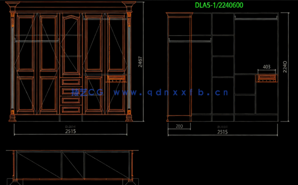 动态块 整体大衣柜 整木家具CAD图库(图1)