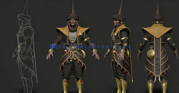 3D游戏角色从概念到最终雕刻完整流程视频教程第一季(图4)