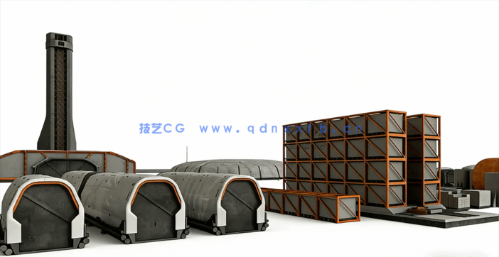 Kitbash3D-Space Colony[太空殖民地建筑] ​(图4)